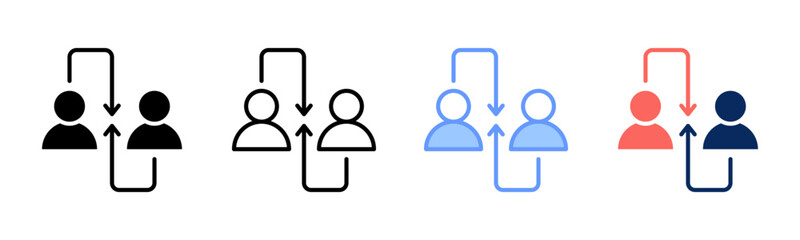 Customer Alignment icon set multiple style collection