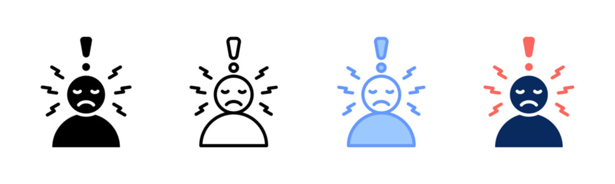 Pain Point icon set multiple style collection