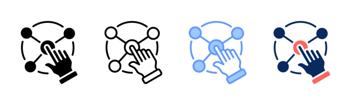 Experience Touchpoint icon set multiple style collection