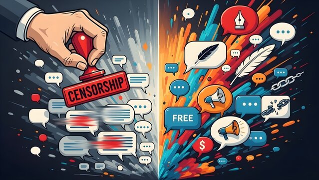 Censorship versus Free Speech and Expression.