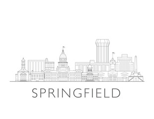 Springfield Illinois USA cityscape illustration skyline drawing