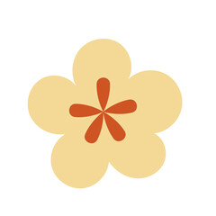 lunar new year flower, chinese flower illustration, festive floral element, flat vector flower,