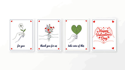 Valentine's Day cards with heartfelt messages and flowers