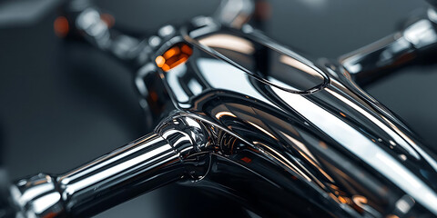 Futuristic Metallic Drone with Advanced Technology Design