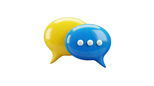 3D Speech Bubbles with Ellipses on transparent background - Powered by Adobe