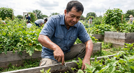 man working in the garden