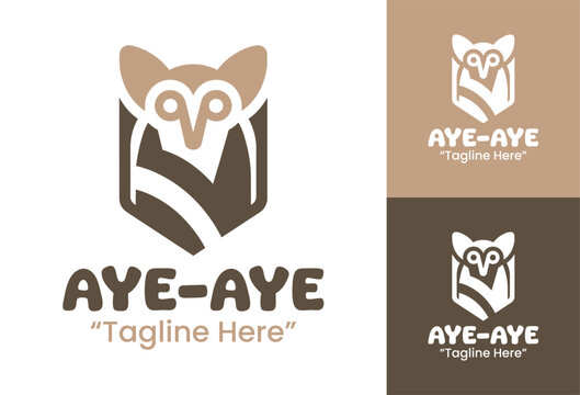 Aye aye Logo Modern Minimalist Animal Brand Mark