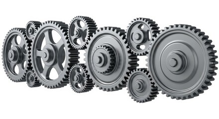 Intricate network of interlocking gears illustrating mechanical precision and engineering design