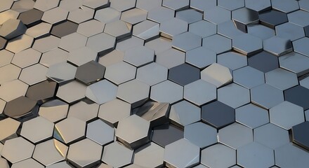 Abstract honeycomb pattern metallic surface geometric design background