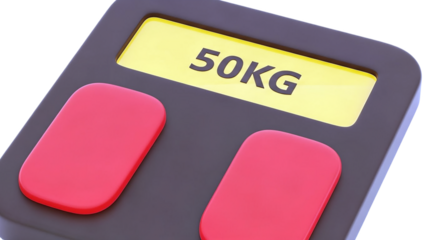 3D Digital Scale Displays 50 KG on transparent background