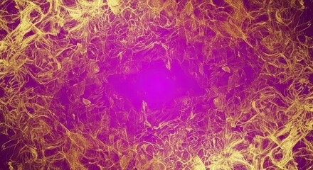 Luminous golden tendrils weaving an abstract tapestry against a magenta canvas backdrop