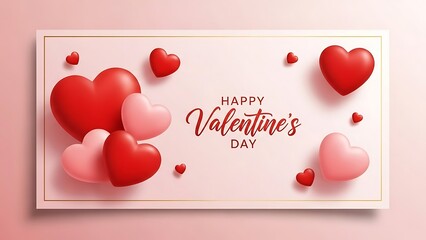 Happy valentine's day greeting card with hearts
