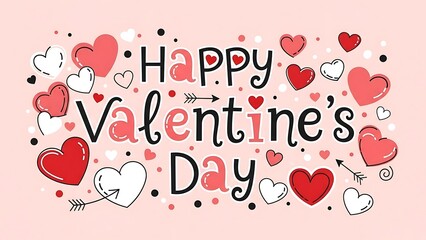 Happy valentine's day celebration with hearts and love
