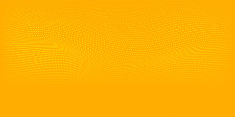 Yellow orange halftone pattern. Retro comic gradient background. Square pixilated dot cartoon texture. Pop art faded gradient pattern. Vector backdrop.