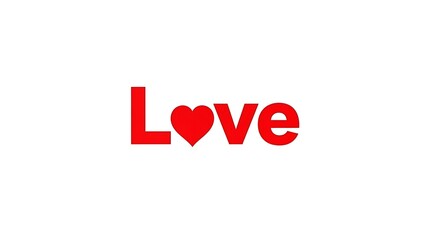 Love with heart symbol on white background