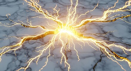 Abstract illustration of energy emanating from a central point on a surface