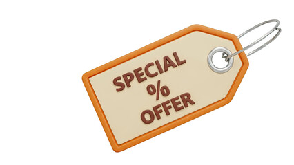 3D Special Offer Tag on transparent background