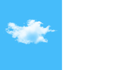 Fluffy white cloud floating peacefully in the bright sky, perfect for adding a touch of serenity to any design, bringing a sense of calm and tranquility