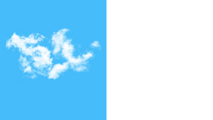 Fluffy cumulus cloud isolated for compositing, adding dreamy skies to your designs, perfect for creative projects, weather forecasts, and serene backgrounds