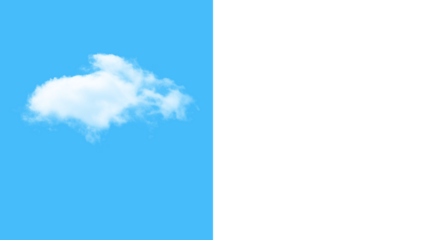 Fluffy white cloud against a clear blue sky, atmospheric element for dreamy designs, nature backdrop evoking serenity, tranquil scene for creative projects