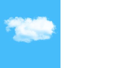 Fluffy white cloud floating peacefully, perfect for adding a serene touch to your designs or...