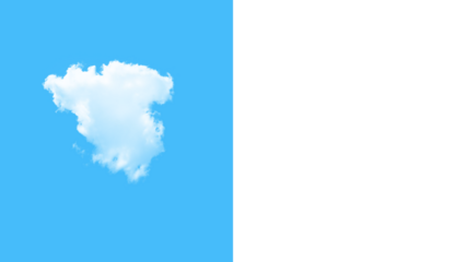 Fluffy cloud floating in the sky, perfect for adding dreamy atmosphere to your designs or creating a peaceful mood in creative projects