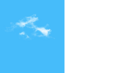 Fluffy white clouds float serenely in clear blue sky, perfect for peaceful designs or atmospheric effects, with a mask included for easy editing