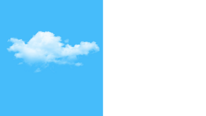 Cloud isolated on blue and black background