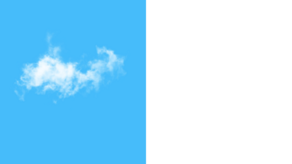White fluffy cloud on blue and black backgrounds