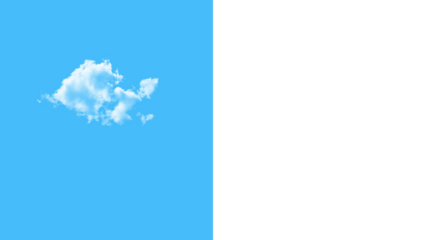 White fluffy cloud on blue and black backgrounds for design