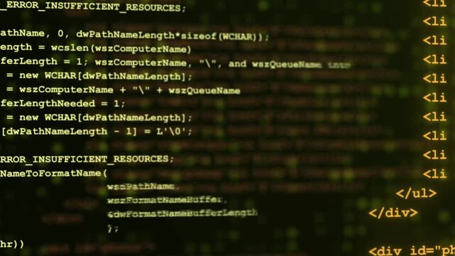program coding running on computer monitor, software programming backend technology background used for information technology IT and artificial intellligence AI