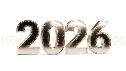 Metallic 2026 Numbers Celebrating the Upcoming Year