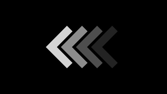 Left arrow loading icon concept animation, left arrow animation on black background. direction arrow icon motion, left arrow sign animation concept ,up business arrow 4k video footage.