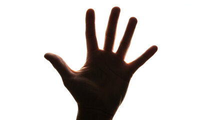 Obraz premium Hand reaching upward silhouette – inspirational gesture stock photo