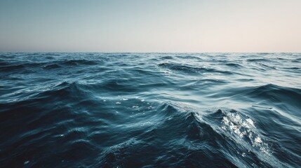 Fototapeta premium Majestic Ocean Waves Under a Clear Sky with Serene Sea Journey.