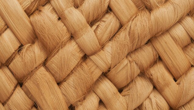 Organic woven straw texture background close-up pattern