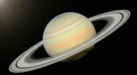  Majestic celestial sphere with intricate ring system in the vast cosmic expanse