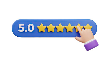 5.0 Star Rating on transparent background
