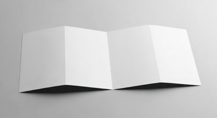 Professional blank four-panel brochure mockup for display of promotional content and marketing