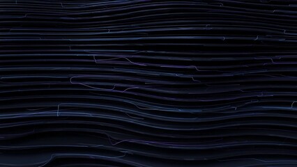 Garis bergelombang biru tua dengan cahaya neon