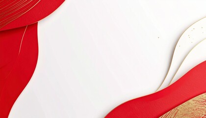 優雅で抽象的な和風素材（赤色、白色）