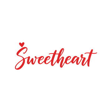 Romantic handwritten sweetheart valentine's day card Vector