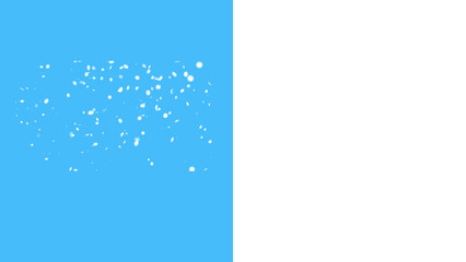 Create a magical winter scene with falling snowflakes on a blue background and a black background...