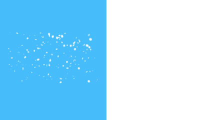 Magical snow effect on a light blue background, alongside a stark black background showcasing a dynamic confetti overlay for any creative project