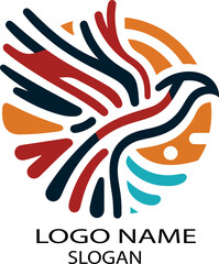 Obraz premium pueblos indigenas native american thunder bird logo icon vector white background .