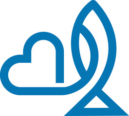 the logo is the love fish. Unique and elegant.