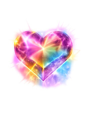 Radiant heart-shaped crystal sparkle