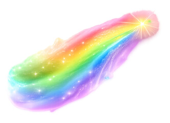 Rainbow comet with glowing star © Else