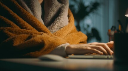 Person working on laptop indoors