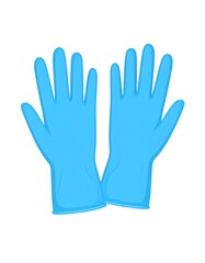 Obraz premium Pair of bright blue medical or protective gloves, isolated on white